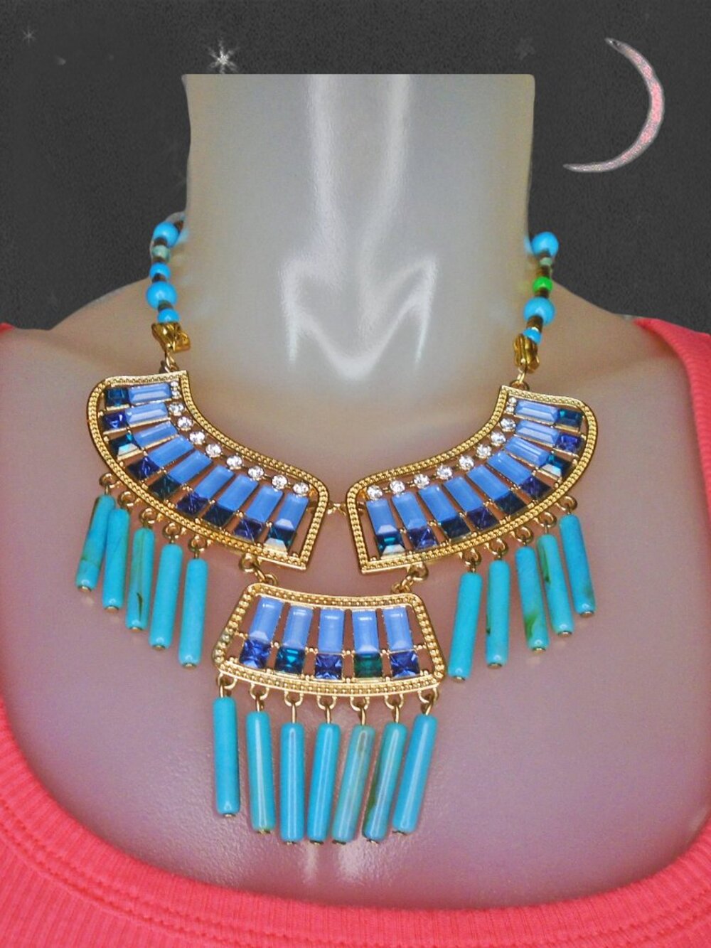 Statement Necklace Egyptian Revival Pharoah Dramatic Cleopatra Core